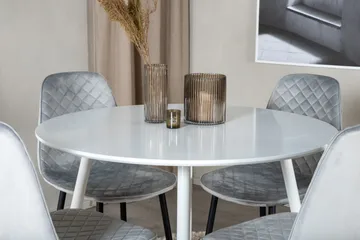 Plaza Matgrupp 100 cm Rund med 4 Polar stolar - Svart - Möbler - Bord & matgrupp - Matgrupp