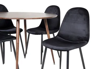 Plaza Matgrupp 100 cm Rund med 4 Polar stolar - Svart - Möbler - Bord & matgrupp - Matgrupp