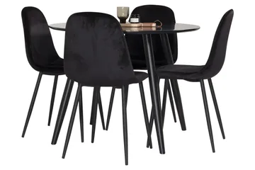 Plaza Matgrupp 100 cm Rund med 4 Polar stolar - Svart - Möbler - Bord & matgrupp - Matgrupp