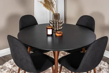 Plaza Matgrupp 100 cm Rund med 4 Polar stolar - Svart - Möbler - Bord & matgrupp - Matgrupp