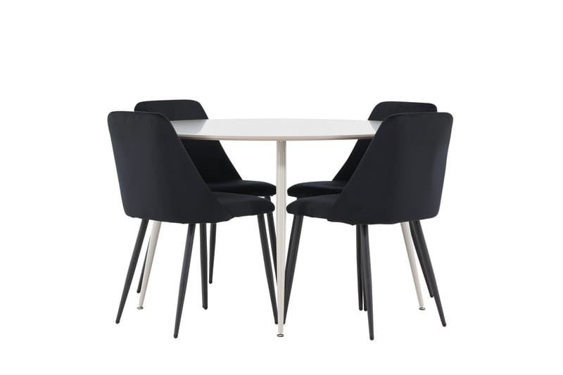 Plaza Matgrupp 120 cm Rund med 4 Night stolar - Beige/Svart - Möbler - Bord & matgrupp - Matgrupp
