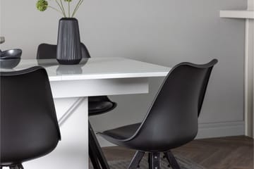 Pluto Matgrupp 120 cm Rektangulär med 4 Zeno stolar - Svart - Möbler - Bord & matgrupp - Matgrupp