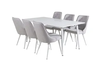 Polar Matbord 180 cm med 6 Velvet Deluxe Matstol - Möbler - Bord & matgrupp - Matgrupp