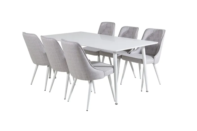 Polar Matbord 180 cm med 6 Velvet Deluxe Matstol - Möbler - Bord & matgrupp - Matgrupp