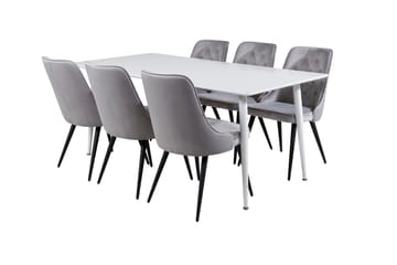 Polar Matbord 180 cm med 6 Velvet Deluxe Sammetstol - Möbler - Bord & matgrupp - Matgrupp