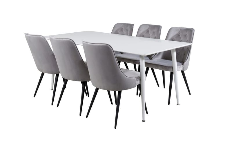 Polar Matbord 180 cm med 6 Velvet Deluxe Sammetstol - Möbler - Bord & matgrupp - Matgrupp