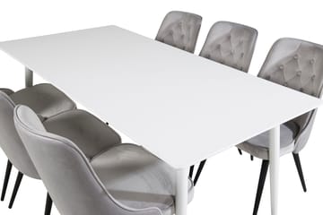 Polar Matbord 180 cm med 6 Velvet Deluxe Sammetstol - Möbler - Bord & matgrupp - Matgrupp