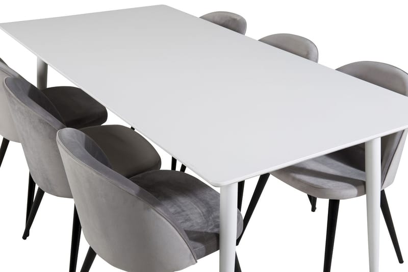 Polar Matbord 180 cm med 6 Velvet Köksstol Sammet - Möbler - Bord & matgrupp - Matgrupp