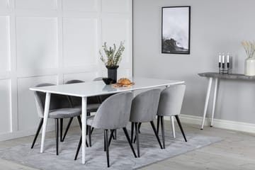 Polar Matbord 180 cm med 6 Velvet Köksstol Sammet - Möbler - Bord & matgrupp - Matgrupp