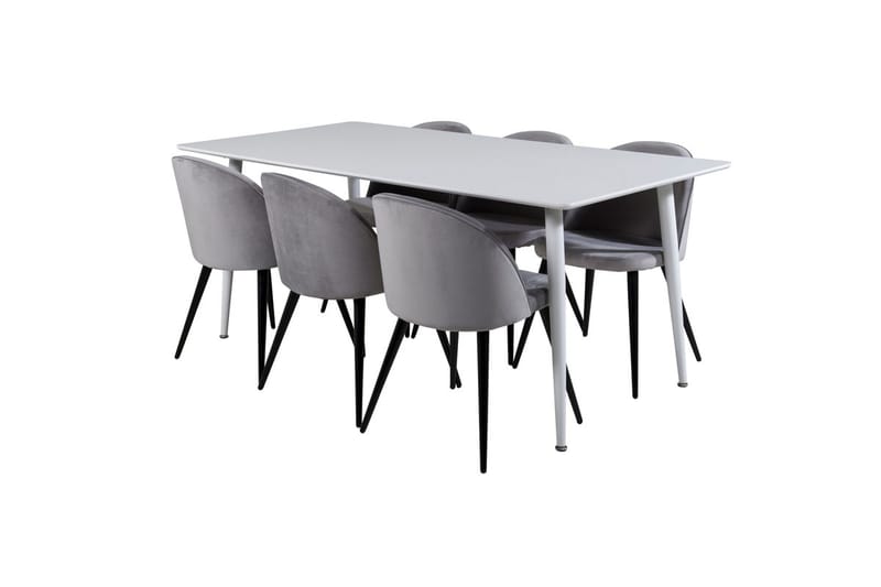 Polar Matbord 180 cm med 6 Velvet Köksstol Sammet - Möbler - Bord & matgrupp - Matgrupp