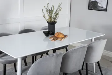 Polar Matbord 180 cm med 6 Velvet Köksstol Sammet - Möbler - Bord & matgrupp - Matgrupp