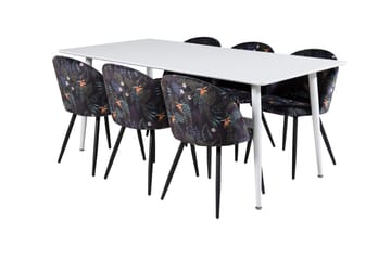 Polar Matbord 180 cm med 6 Velvet Matstol - Möbler - Bord & matgrupp - Matgrupp