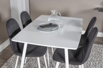 Polar Matgrupp 120 cm Rektangulär med 4 Polar stolar - Svart - Möbler - Bord & matgrupp - Matgrupp