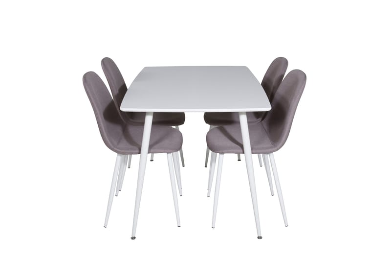 Polar Matgrupp 120 cm Rektangulär med 4 Polar stolar, Grå