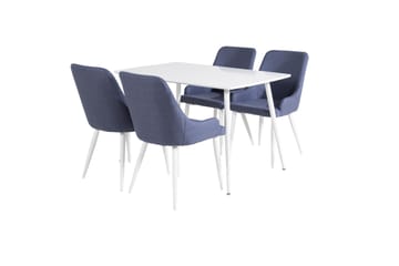 Polar Matgrupp 120 cm Rund med 4 Plaza stolar - Blå - Möbler - Bord & matgrupp - Matgrupp