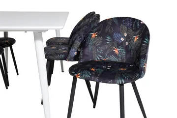 Polar Matgrupp 180 cm Rektangulär med 6 Velvet stolar - Svart - Möbler - Bord & matgrupp - Matgrupp