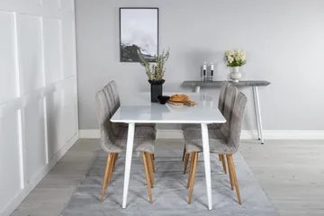 Polar Matgrupp 180 cm Rektangulär med 6 Windu Lyx stolar - Ljusgrå - Möbler - Bord & matgrupp - Matgrupp