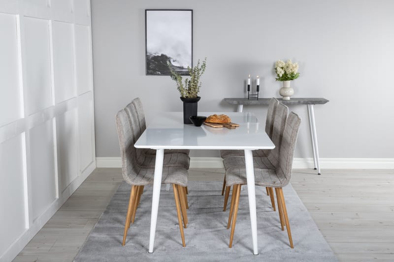 Polar Matgrupp 180 cm Rektangulär med 6 Windu Lyx stolar - Ljusgrå - Möbler - Bord & matgrupp - Matgrupp