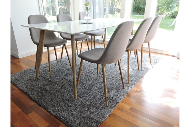 Polar Matgrupp 180 cm Rektangulär med 6 Polar stolar, Natur