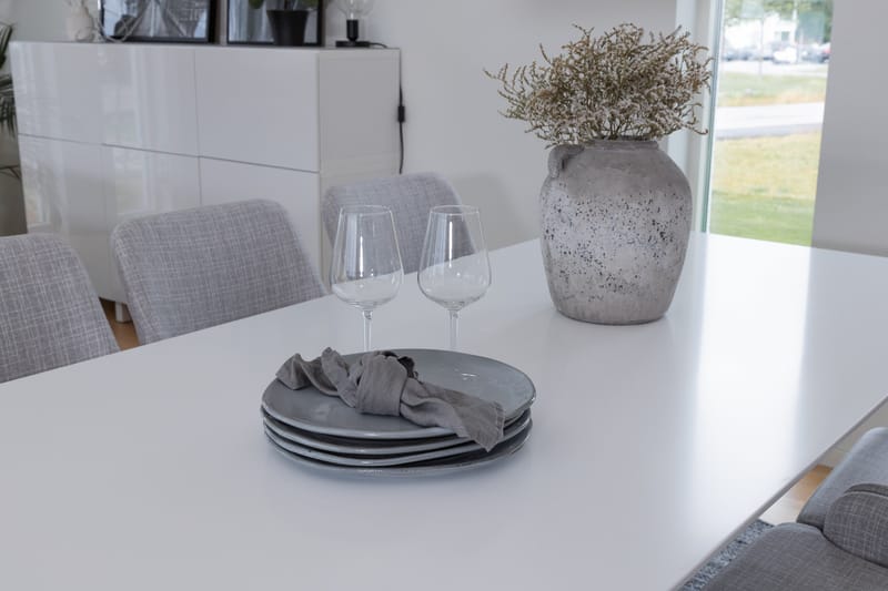 Polar Matgrupp 180 cm Rektangulär med 6 Plaza stolar - Grå - Möbler - Bord & matgrupp - Matgrupp