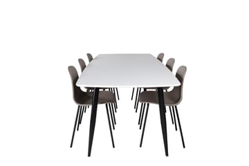 Polar Matgrupp 240 cm Rektangulär med 6 Arctic stolar - Beige - Möbler - Bord & matgrupp - Matgrupp