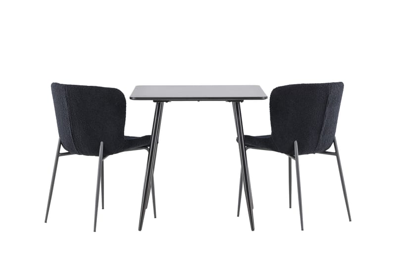 Polar Matgrupp 75 cm Kvadratisk med 2 Modesto stolar - Svart/Svart - Möbler - Bord & matgrupp - Matgrupp