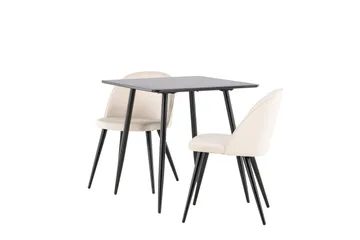 Polar Matgrupp 75 cm Kvadratisk med 2 Velvet stolar - Möbler - Bord & matgrupp - Matgrupp