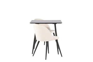 Polar Matgrupp 75 cm Kvadratisk med 2 Velvet stolar - Möbler - Bord & matgrupp - Matgrupp