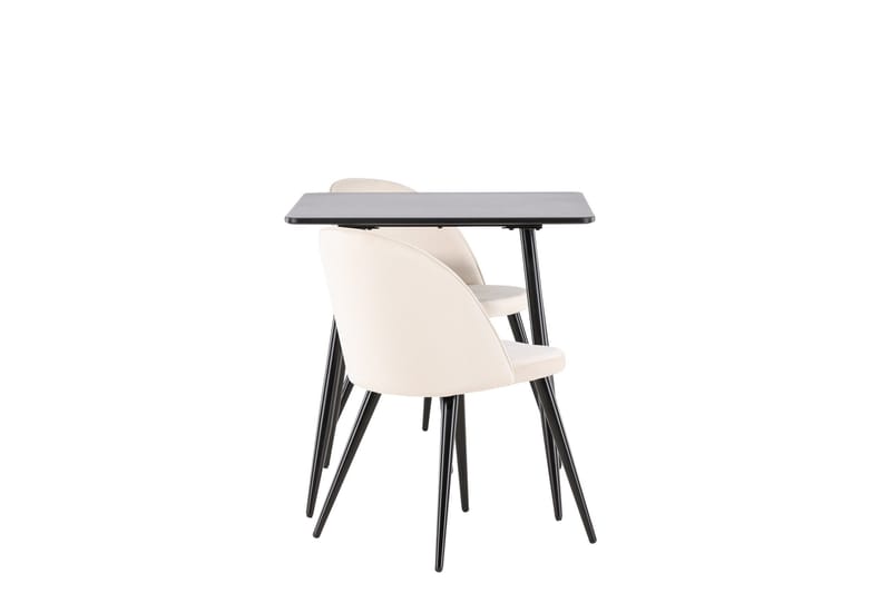 Polar Matgrupp 75 cm Kvadratisk med 2 Velvet stolar - Möbler - Bord & matgrupp - Matgrupp