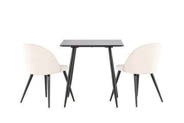 Polar Matgrupp 75 cm Kvadratisk med 2 Velvet stolar - Möbler - Bord & matgrupp - Matgrupp
