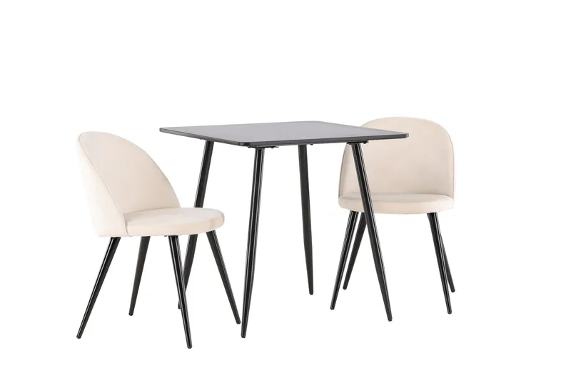 Polar Matgrupp 75 cm Kvadratisk med 2 Velvet stolar