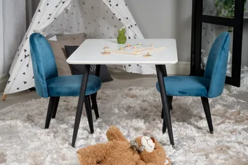 Polar Matgrupp 80 cm Rektangulär med 2 Velvet stolar - Svart - Möbler - Bord & matgrupp - Matgrupp