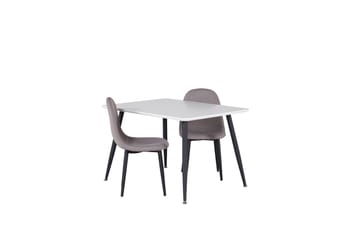 Polar Matgrupp 80 cm Rektangulär med 2 Polar stolar - Svart - Möbler - Bord & matgrupp - Matgrupp