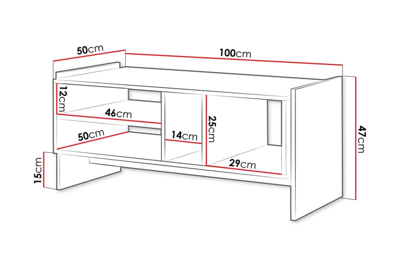 Polina Soffbord 100 cm - Brun/Svart - Möbler - Bord & matgrupp - Soffbord