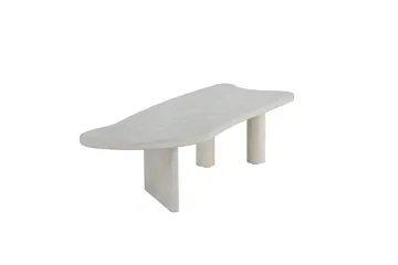 Polle Asymmetriskt Soffbord 160 cm med Stenskiva - Grå - Möbler - Bord & matgrupp - Soffbord