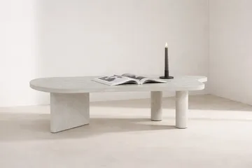 Polle Asymmetriskt Soffbord 160 cm med Stenskiva - Grå - Möbler - Bord & matgrupp - Soffbord