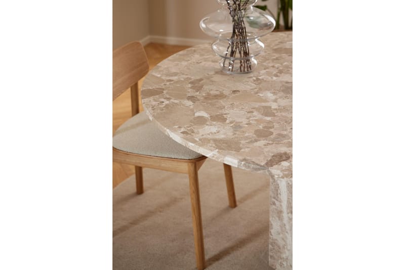 Prisa Runt Matbord i Marmor Sten 130 cm - Beige - Möbler - Bord & matgrupp - Matbord & köksbord