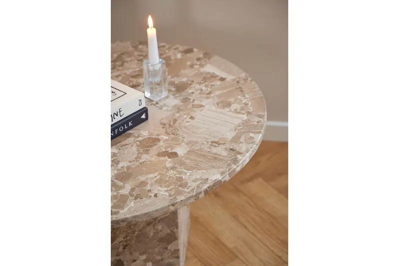 Prisa Runt Soffbord i Marmor Sten 80 cm - Beige - Möbler - Bord & matgrupp - Soffbord