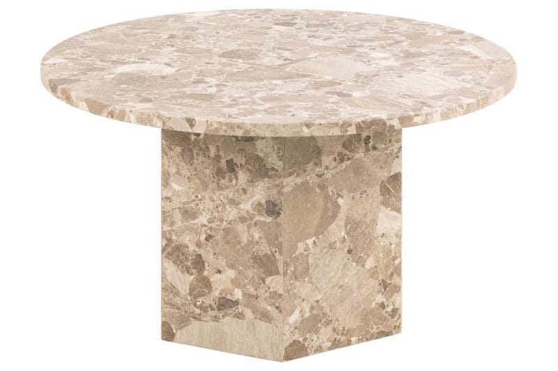 Prisa Runt Soffbord i Marmor Sten 80 cm - Beige - Möbler - Bord & matgrupp - Soffbord