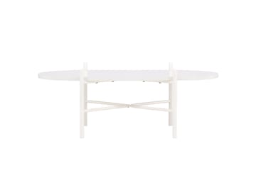 Pueblo 65,5 cm Ovalt Soffbord i Ljust Trä - Vit - Möbler - Bord & matgrupp - Soffbord