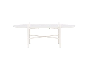 Pueblo 65,5 cm Ovalt Soffbord i Ljust Trä - Vit - Möbler - Bord & matgrupp - Soffbord