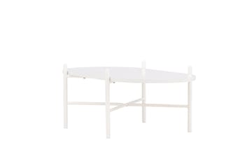 Pueblo 65,5 cm Ovalt Soffbord i Ljust Trä - Vit - Möbler - Bord & matgrupp - Soffbord