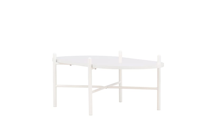 Pueblo 65,5 cm Ovalt Soffbord i Ljust Trä - Vit - Möbler - Bord & matgrupp - Soffbord