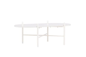 Pueblo 65,5 cm Ovalt Soffbord i Ljust Trä - Vit - Möbler - Bord & matgrupp - Soffbord