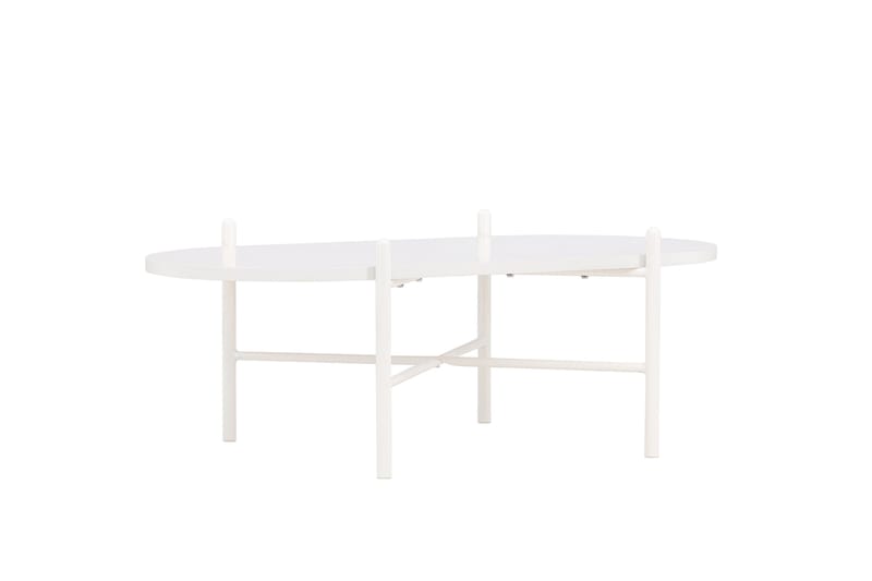 Pueblo 65,5 cm Ovalt Soffbord i Ljust Trä - Vit - Möbler - Bord & matgrupp - Soffbord