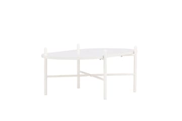 Pueblo 65,5 cm Ovalt Soffbord i Ljust Trä - Vit - Möbler - Bord & matgrupp - Soffbord