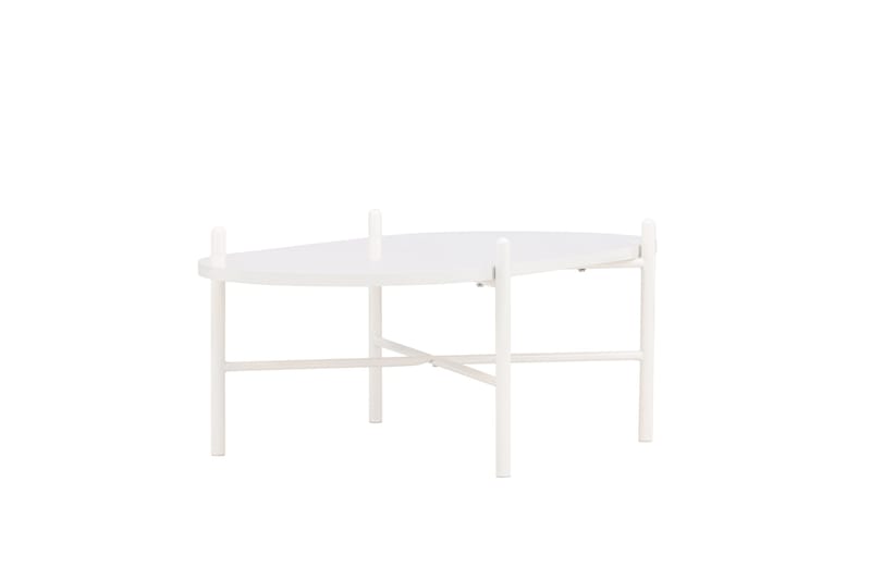 Pueblo 65,5 cm Ovalt Soffbord i Ljust Trä - Vit - Möbler - Bord & matgrupp - Soffbord