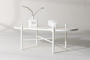 Pueblo 65,5 cm Ovalt Soffbord i Ljust Trä - Vit - Möbler - Bord & matgrupp - Soffbord