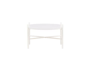 Pueblo 65,5 cm Ovalt Soffbord i Ljust Trä - Vit - Möbler - Bord & matgrupp - Soffbord