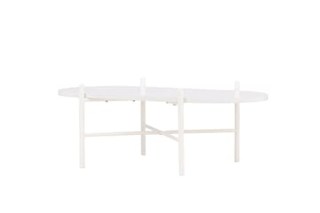 Pueblo 65,5 cm Ovalt Soffbord i Ljust Trä - Vit - Möbler - Bord & matgrupp - Soffbord